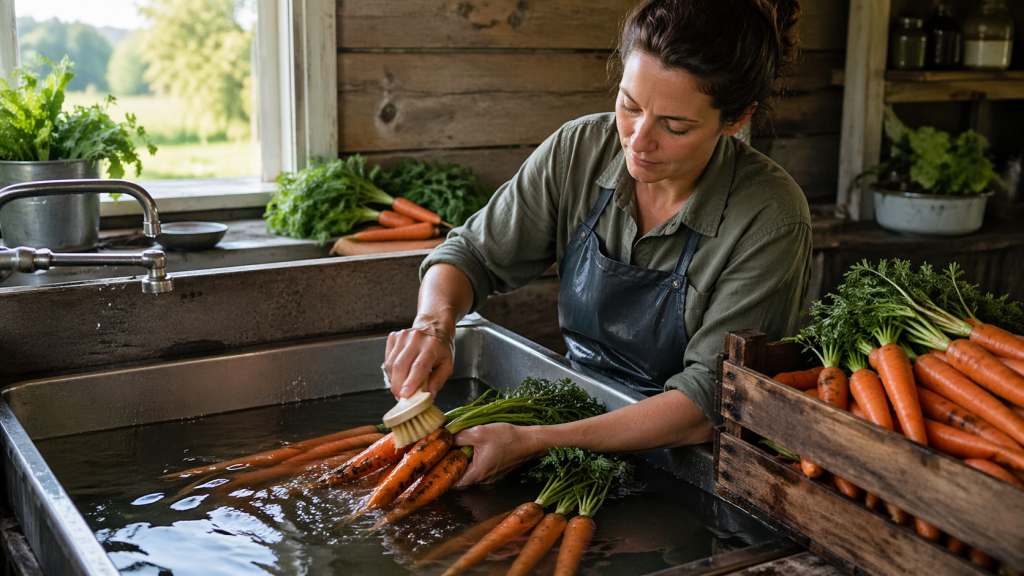 как мыть морковь